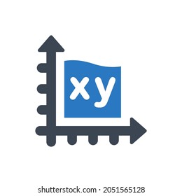 Math formula icon on white background