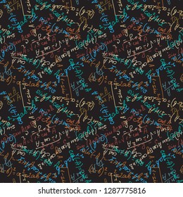 Math formulas drawing Seamless Pattern Multicolor