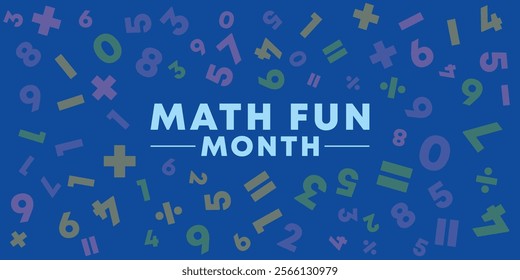 Math fun month vector background template banner  