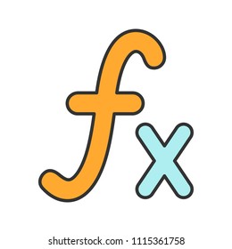 Math function color icon. Isolated vector illustration