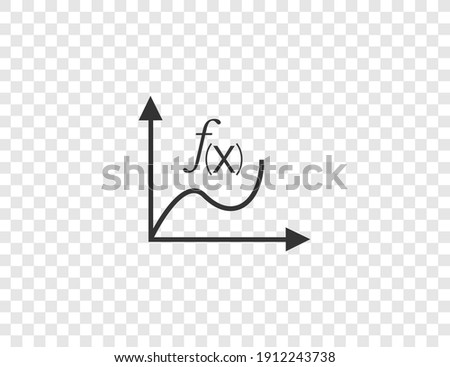 Math function, graph icon. Vector illustration. Flat design.