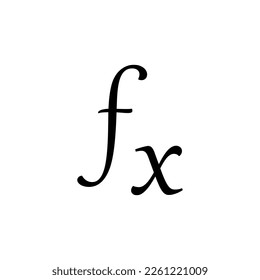 Math function symbol. Mathematical function icon. Vector illustration isolated on white background.