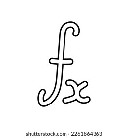 Math function symbol. Mathematical function icon. Vector illustration isolated on white background.
