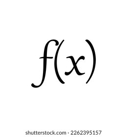 Math function symbol. Mathematical function icon. Vector illustration isolated on white background.