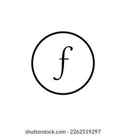 Math function symbol. Mathematical function icon. Vector illustration isolated on white background.