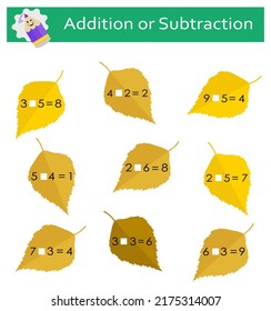 Math game for children. Developing numeracy skills. Vector illustration.