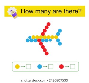 Juego de matemáticas para niños. Rango de números hasta 15. Avión de dibujos animados. 