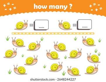 Math game for kids. Count how many animals are turned left and how many are turned right. Vector Illustration