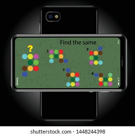 Math game for kids. The development of thinking. Riddle. Vector