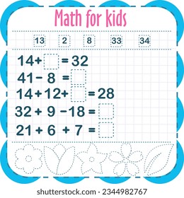 Math game for kids. Education developing worksheet. Activity page with pictures. Game for children. Color isolated vector illustration. Cartoon style.