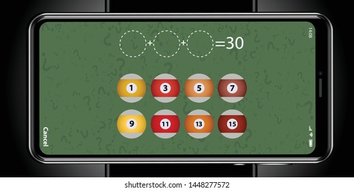 Math game for kids. Riddle with numbers. Vector.