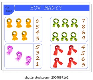 Juego de matemáticas para niños. hoja de cálculo, cuente cuántos mayúsculas. vector aislado en un fondo blanco.