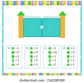 Math game for kıds. Need to find the correct answer. Practice worksheet. Vector illustration. Flat style design.(Answer is b).