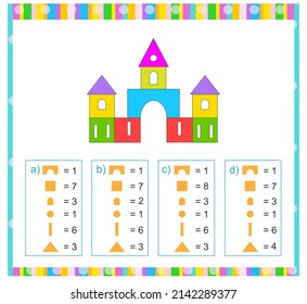 Juego de matemáticas para los kıds. Necesita encontrar la respuesta correcta. Hoja de trabajo de práctica. Ilustración vectorial. Diseño de estilo plano.(La respuesta es una).