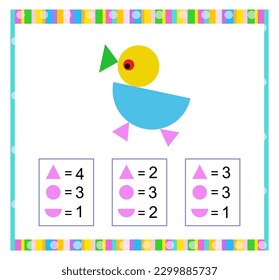 Juego de matemáticas para los kıds. Necesita encontrar la respuesta correcta. Hoja de trabajo de práctica. Rango de números hasta 5. Ilustración vectorial.