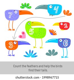 Math game for preschoolers. Activity for young children.