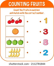 Mathe-Spielvorlage mit Früchteauswertung
