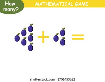 Mathe-Spiele für Kinder. Additionsbeispiele 
