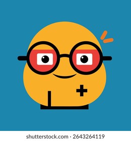 Math Genius Emoticon with Glasses and Equations