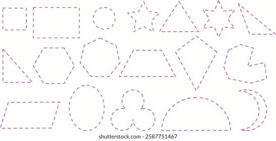 Math Geometric Shapes tracing for kindergarten and elementary students