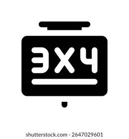 math glyph icon. Strong and solid vector icon for websites, mobile interfaces, presentations, and visual branding. High quality and easy to edit.