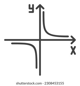 Math Graph with Arrows vector concept icon or sign in thin line style