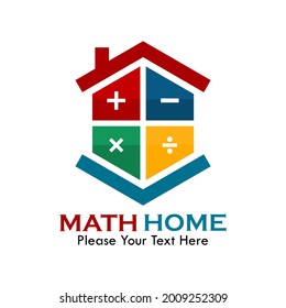 Math home logo template illustration