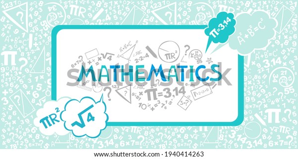 Math Horizontal Banner Presentation Website Isolated Stock Vector ...