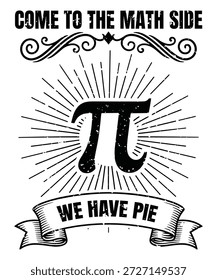 Mathematisches Humordesign mit Pi-Symbol und Tortensatz