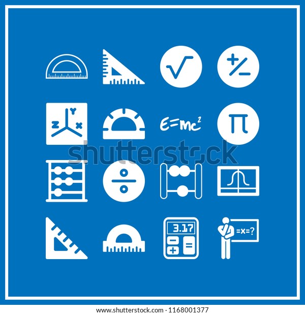 math icon. 16\
math vector set. pi, maths, gaussian function and abacus icons for\
web and design about math\
theme