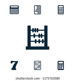 Math icon. collection of 7 math filled icons such as calculator, abacus. editable math icons for web and mobile.