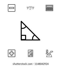 Math icon. collection of 7 math outline icons such as mathematical square, plus, minus, triangle, calculator, 7 number. editable math icons for web and mobile.