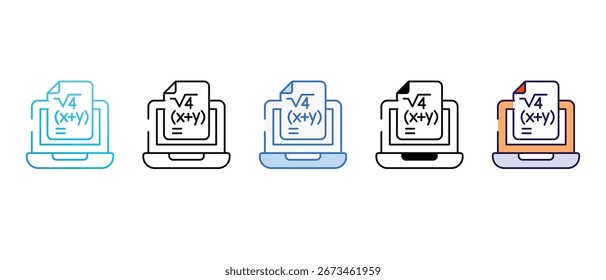 Design de ícone matemático com ilustração de estoque de fundo branco