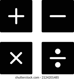 Math Icon, Education Icon, School Sign and Symbols. Suitable use for web app and pattern design.