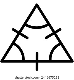 Mathematik-Symbol. Symbol für gleichseitige Linie. Abbildung Vektorgrafik Grafik von gleichseitig