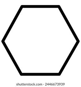 math icon. Hexagon line icon. illustration vector graphic of Hexagon