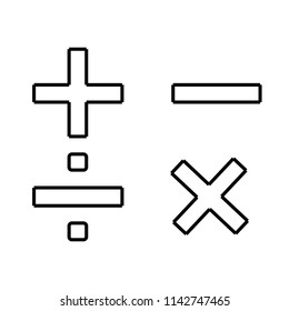 Math icon, isolated. Flat design.