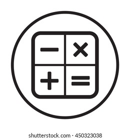 Math    icon,  isolated. Flat  design.