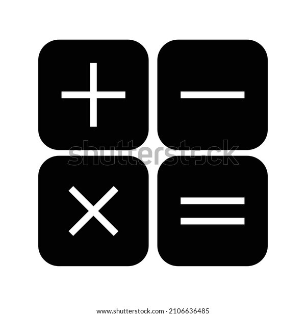 Math
icon, isolated. Flat design on white
background