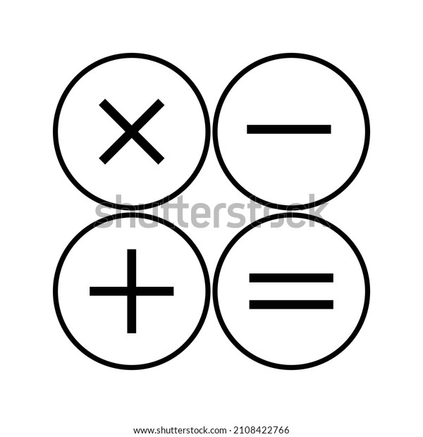 Math
icon, isolated. Flat design on white
background