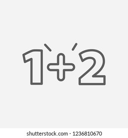 Math icon line symbol. Isolated vector illustration of  icon sign concept for your web site mobile app logo UI design.
