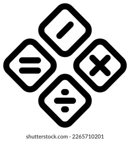 Mathematiksymbol oder Logo einzeln auf Zeichen, Vektorgrafik - hochwertige Vektorsymbole in schwarzem Stil
