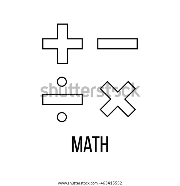 Math icon or logo line art style. Vector\
Illustration isolated on white\
background.