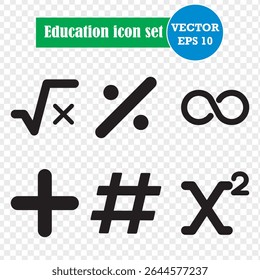Math icon set. Education and knowledge symbol. Calculator count icon vector illustration. Eps 10