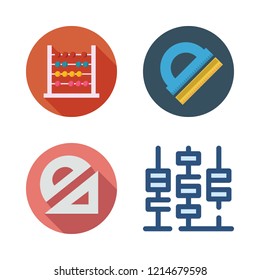 math icon set. vector set about protractor and abacus icons set.