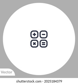 Vector de signo de icono matemático,Símbolo, ilustración de logotipo para web y móvil