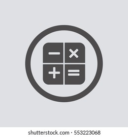 Math Icon, vector.  Flat design.