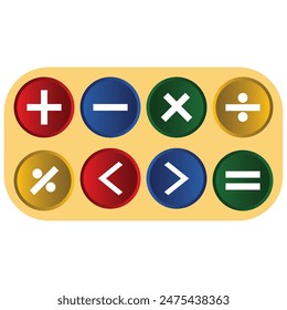  Math icon vector. Mathematics icon signs on a white background. calculator icon vector illustration.
