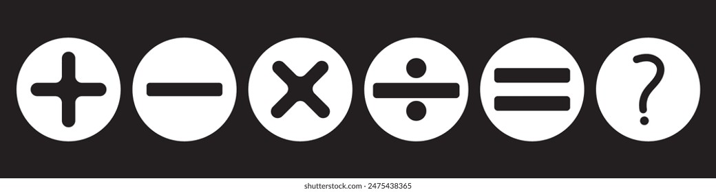  Math icon vector. Mathematics icon signs on a white background. calculator icon vector illustration.
