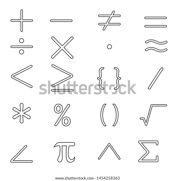 Math icon vector set. mathematical\
illustration sign collection. algebra symbol. science\
logo.